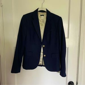 J Crew navy blazer with gold buttons. Size 2. Would fit XS-S!